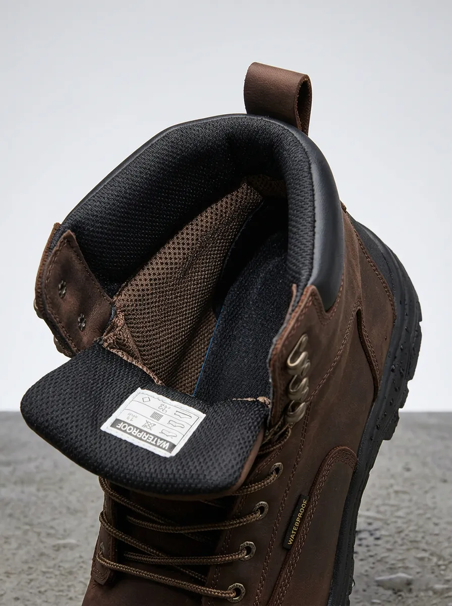 Modern Outdoor Leather-Look Men's Waterproof Work Boots