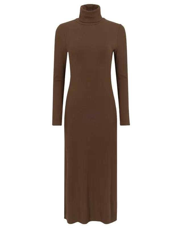 Balanced Rib Turtleneck Dress