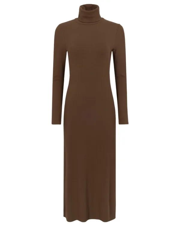 Balanced Rib Turtleneck Dress