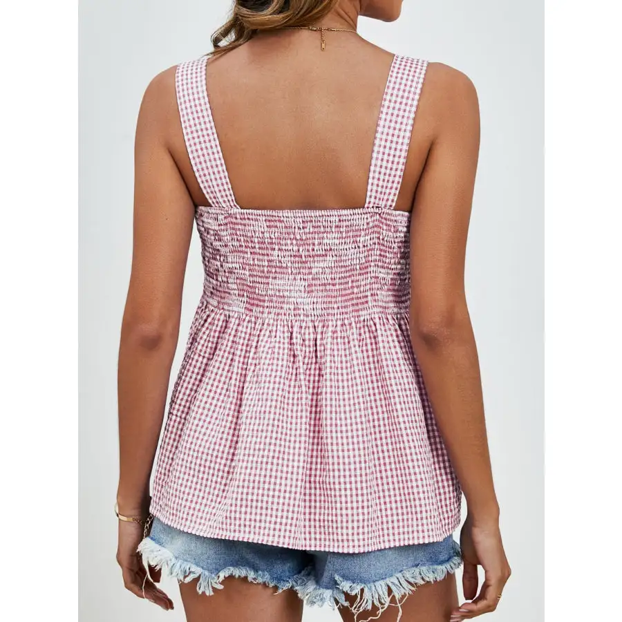 Smocked Square Neck Tank