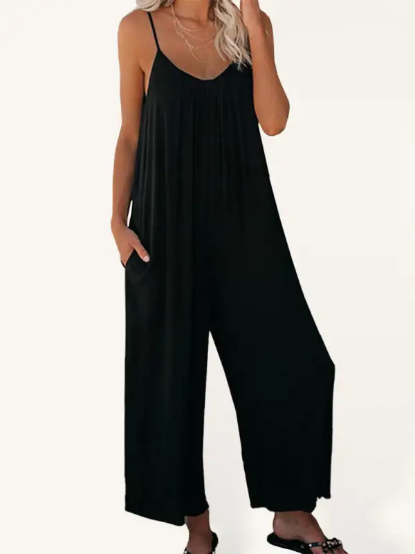 Trousers Clean Side Pocket Loose Spaghetti Accessory