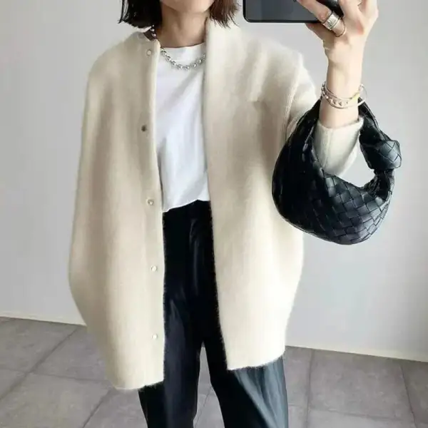 Knit Button Front Coat