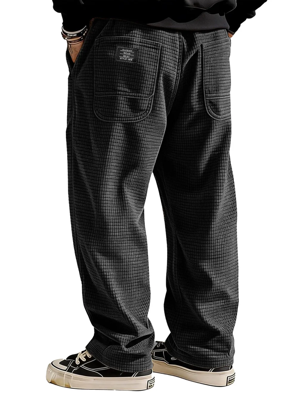 Tailored Textured Knit Pocket Relaxed Pants