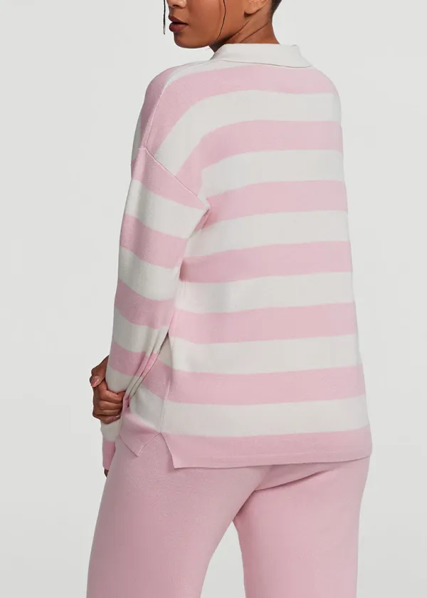 Wide Stripe Relaxed Rugby Shirt