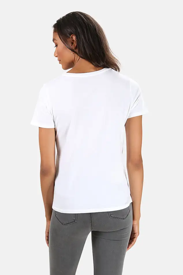 V-Neck Cotton Silk T-Shirt