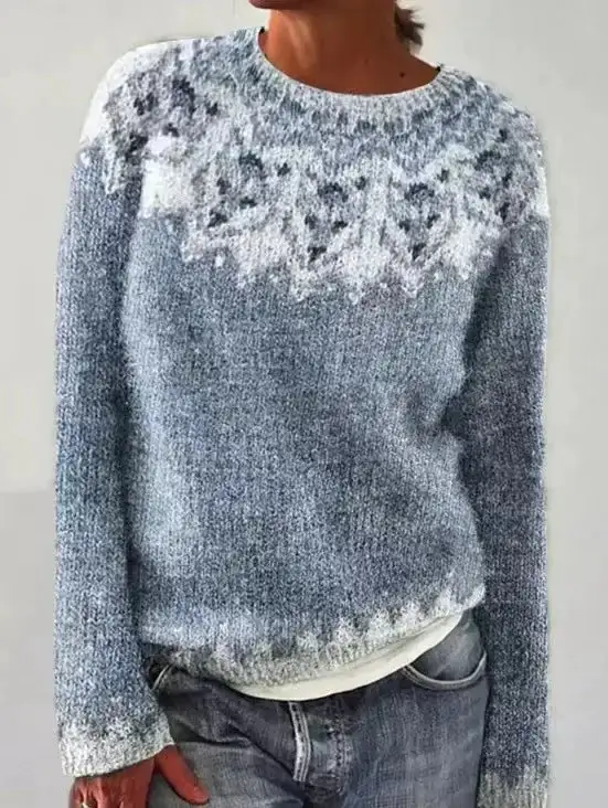 Knitted Warm Patterned Sweater