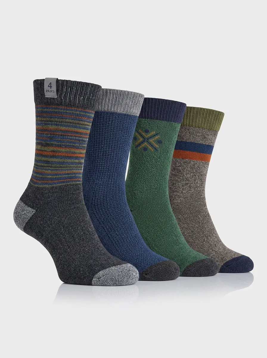 Comfort-Look Four-Pair Crew Socks