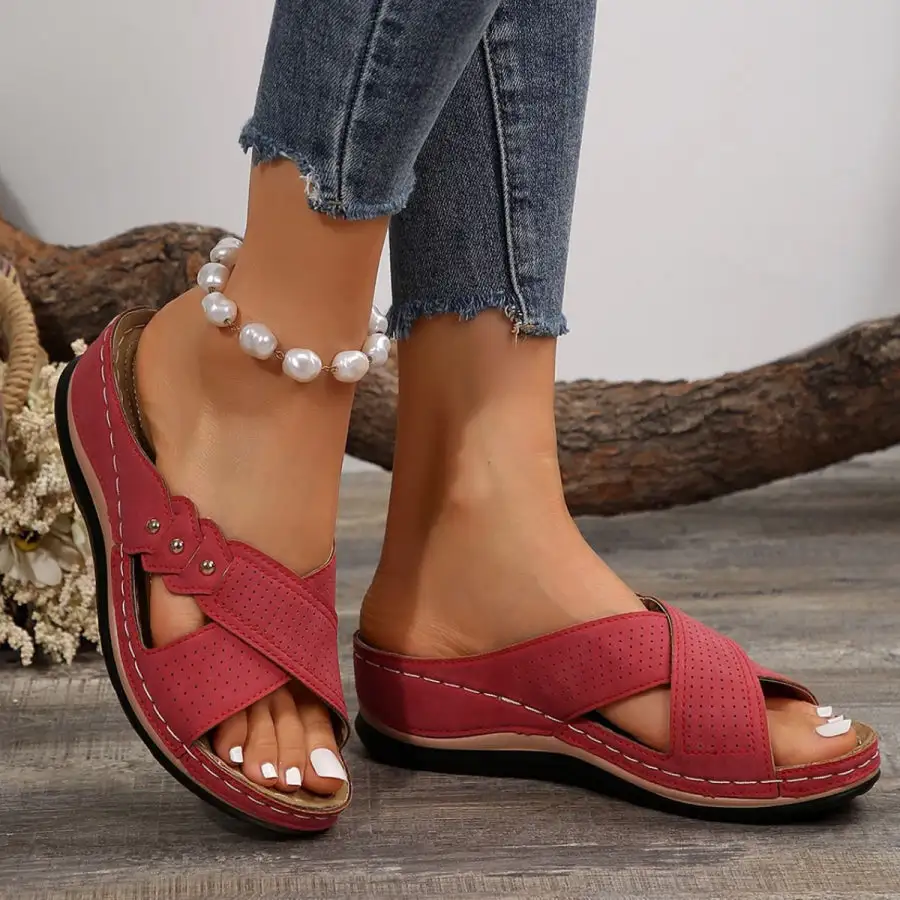Relaxed Open Toe Platform Sandals