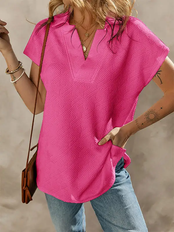 Relaxed Short Sleeve V-Neck Everyday T-Shirt