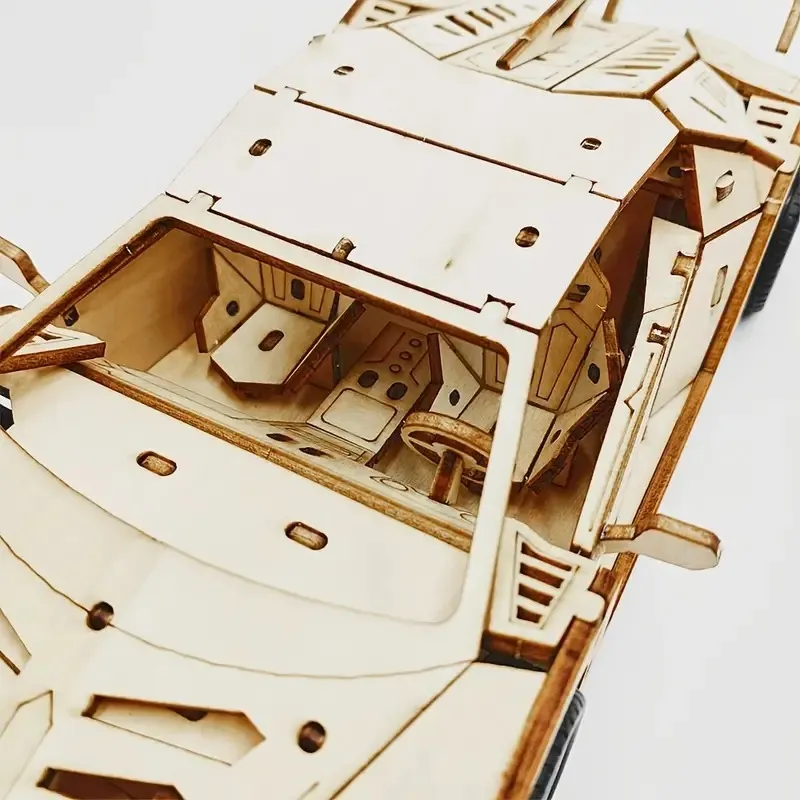 Exquisite And Handsome Wooden Splicing Toy Car Model