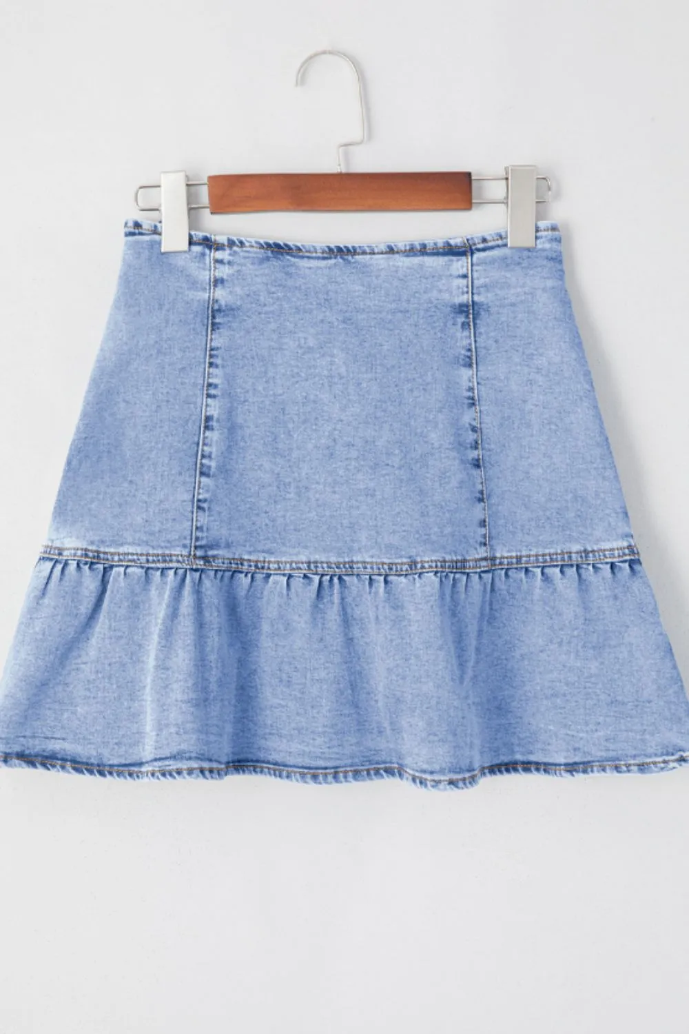 Everyday Ruffle Denim Mini Skirt
