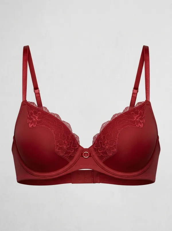 Women's Comfort-Inspired Underwire Floral-Lace Lace-Trim Bra