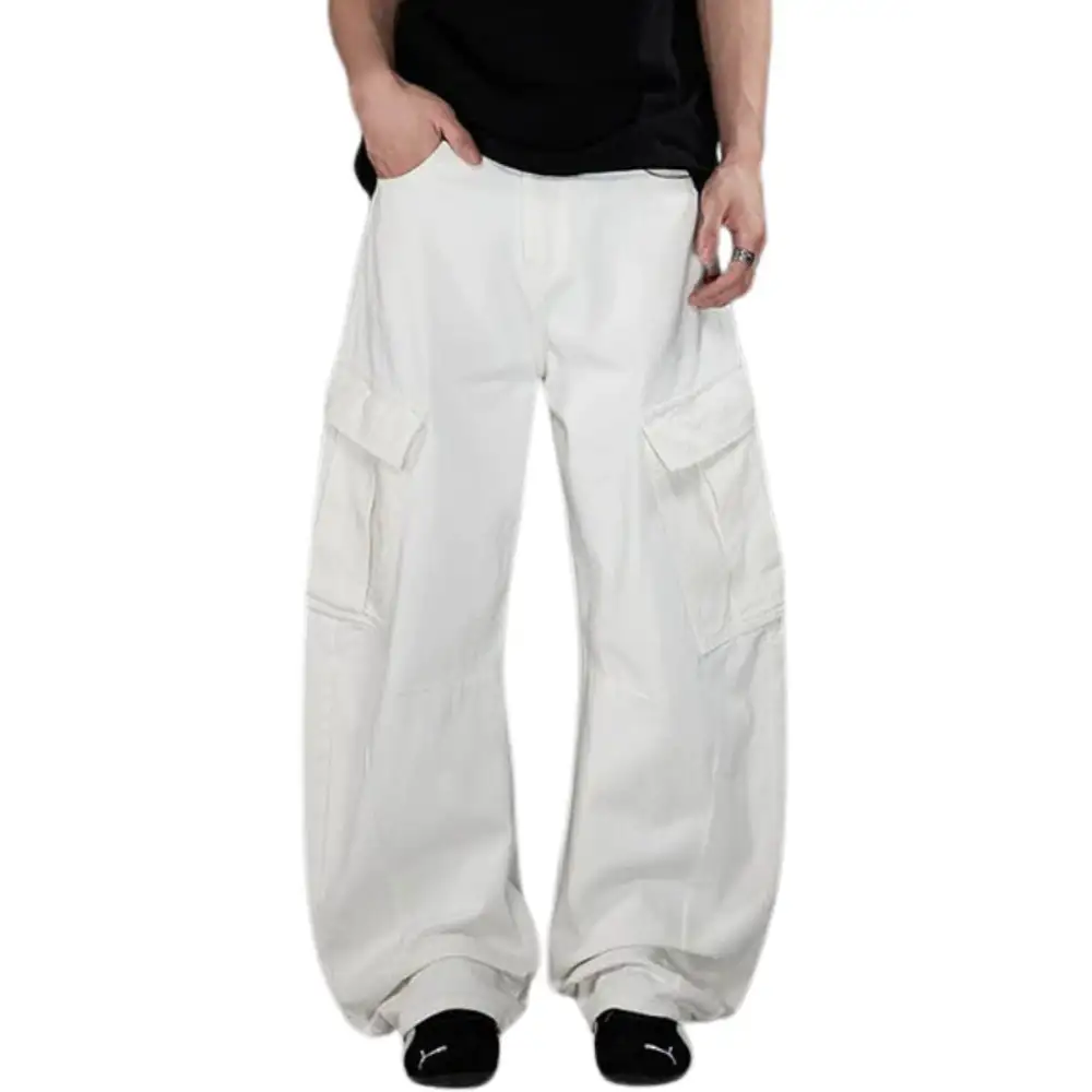 Barrel Leg Cargo Utility Men's Casual Pants