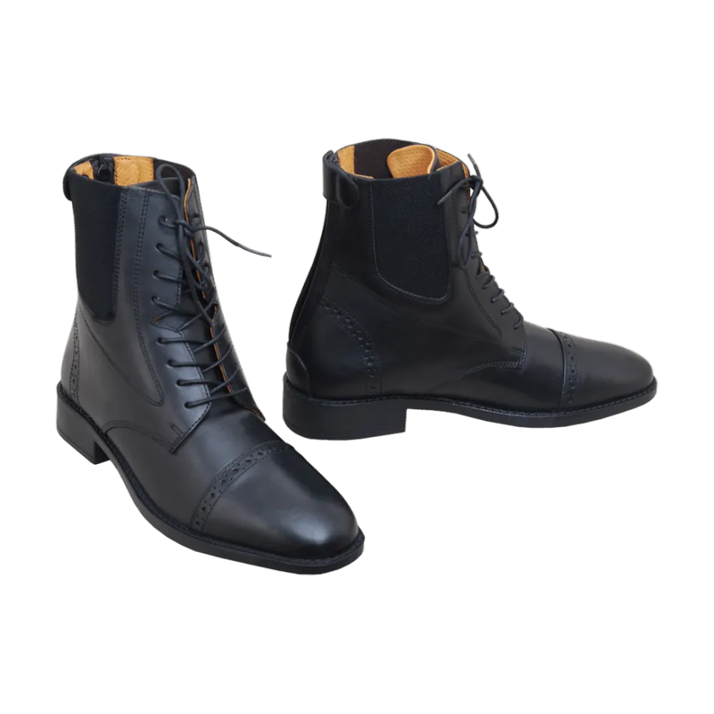 Back Zip Rubber Sole Riding Ankle Boots
