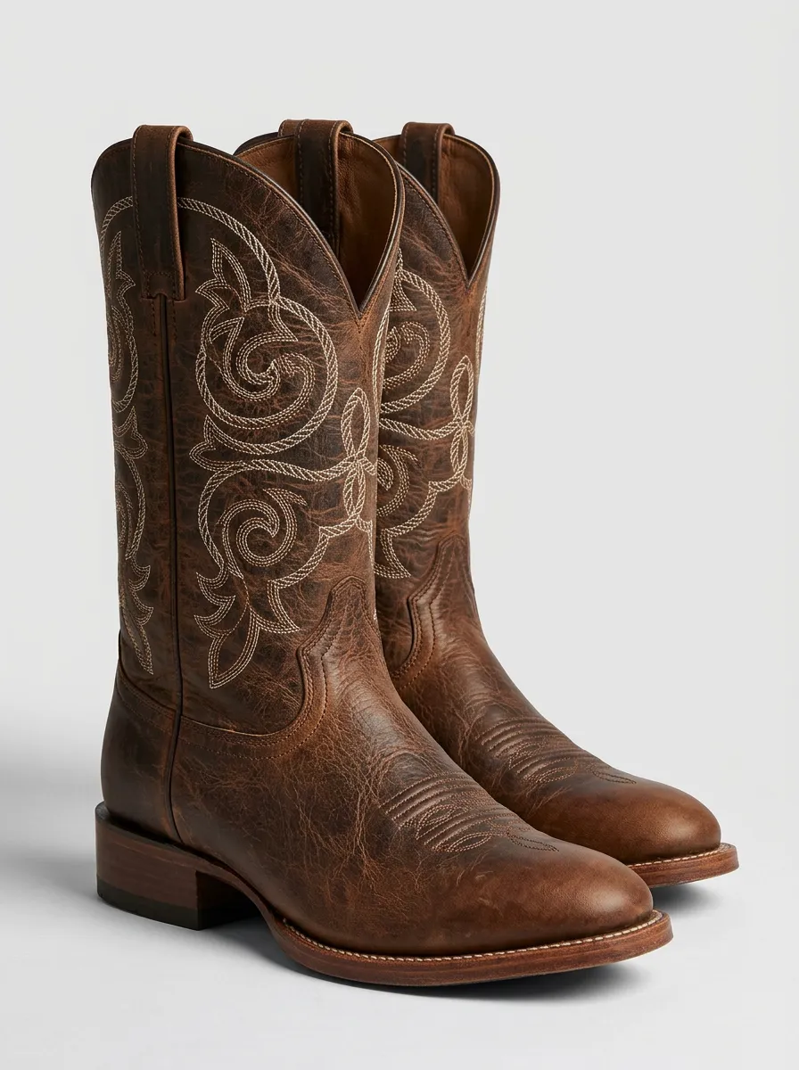Men's Vintage Inspired Western Cowboy Embroidered Cowboy Boots