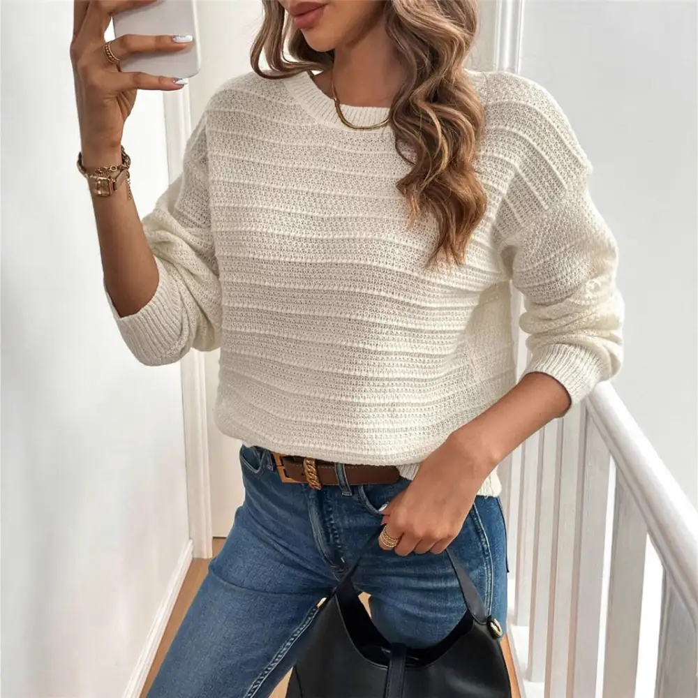 Women's Bow-Detail Long-Sleeve Sweater