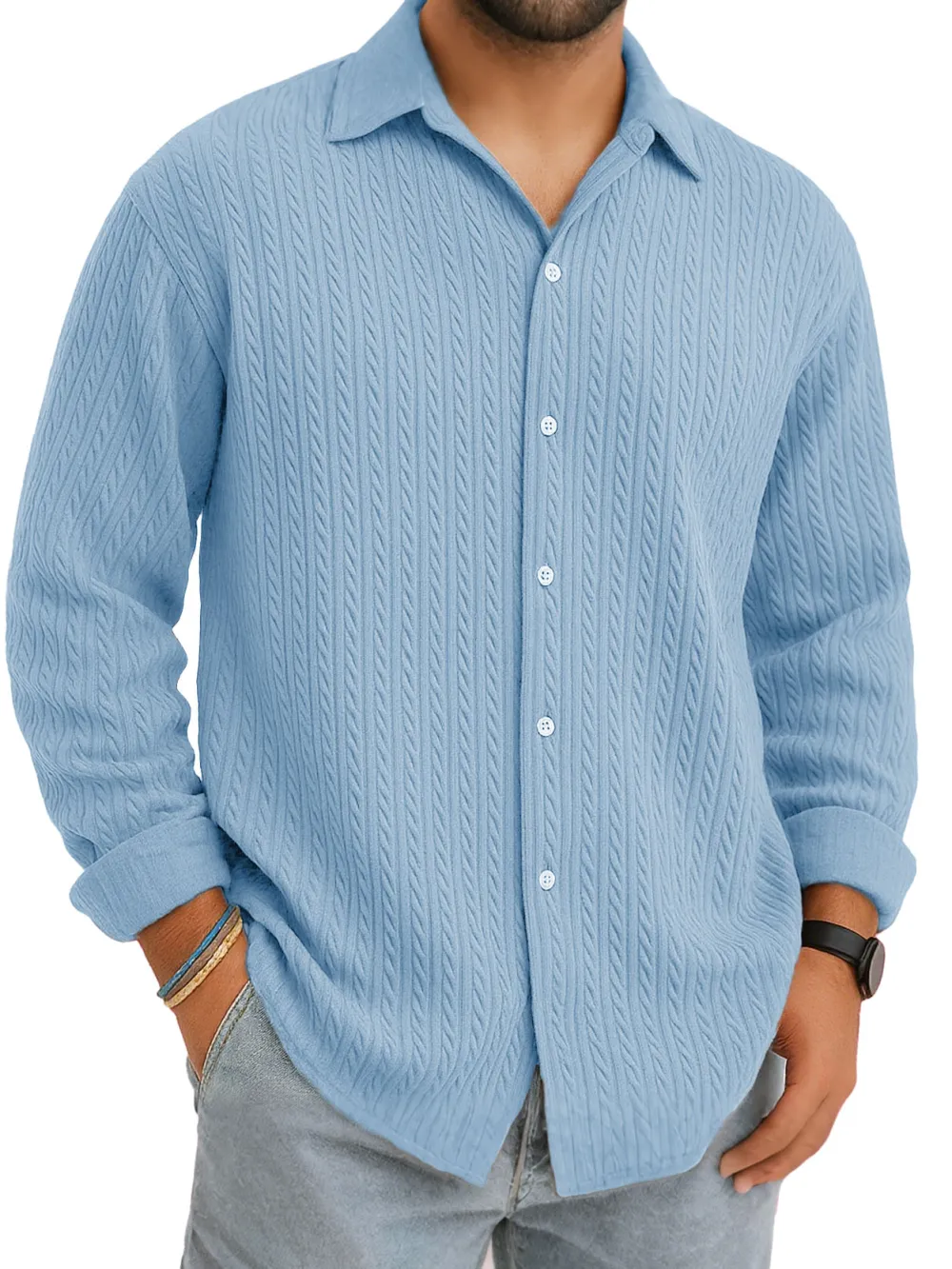 Jacquard Camp Collar Shirt