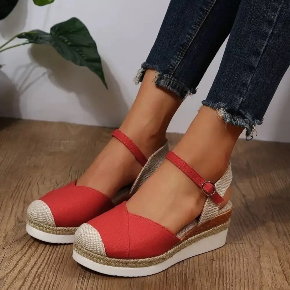 Color Block Wedge Sandals