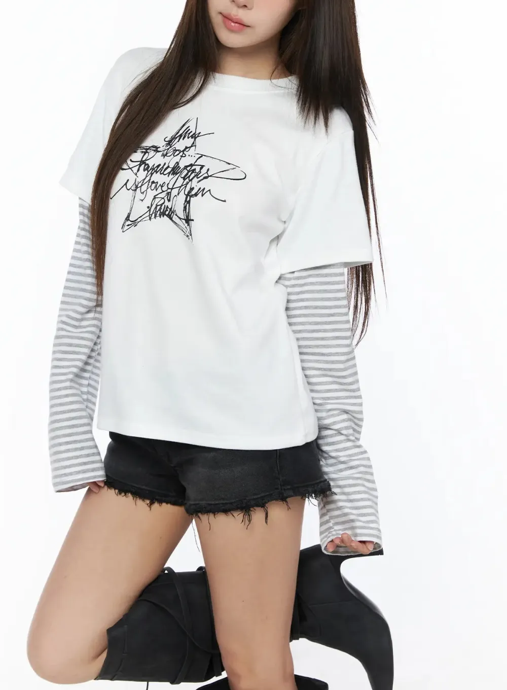 Graphic Layered Long Sleeve Tee