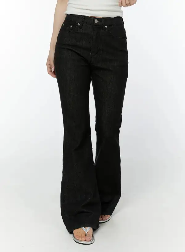 Non-Fade Contrast Stitch Bootcut Pants