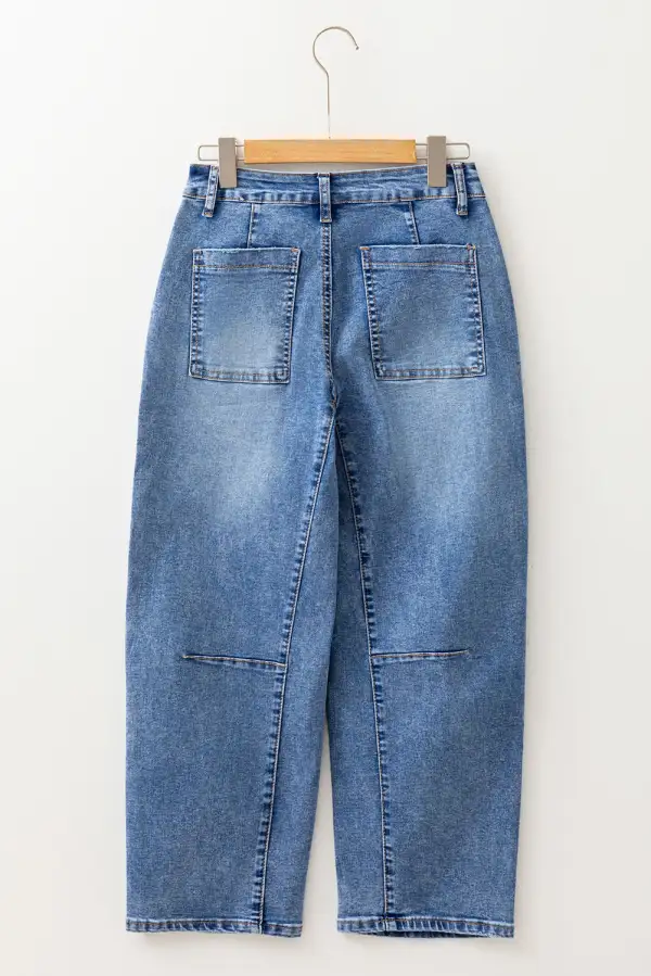Elastic Waist Easy Layer Denim Jeans