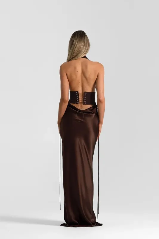 Espresso Bias-Cut Skirt