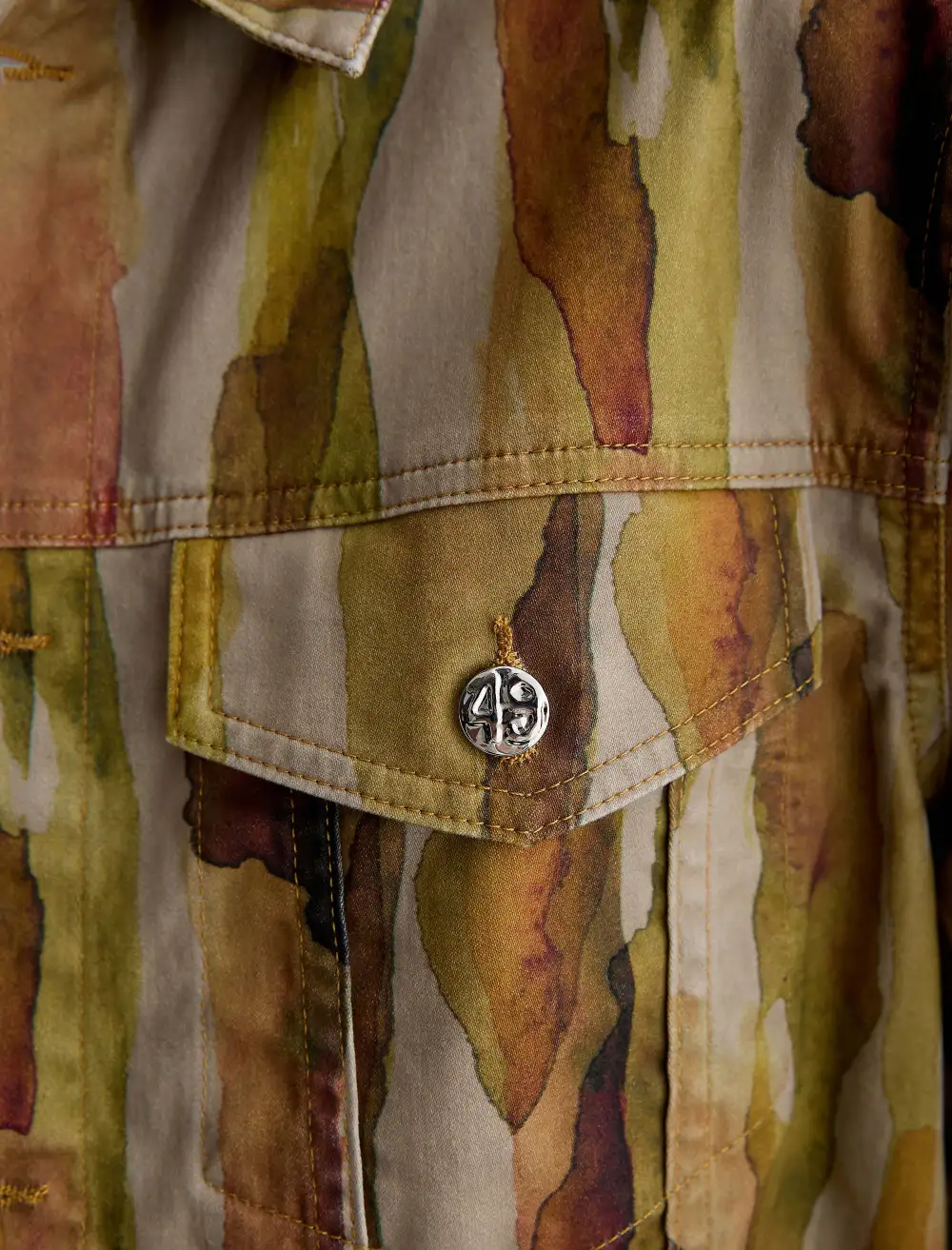 Men's Button Front Flap Pocket Trucker Jacket