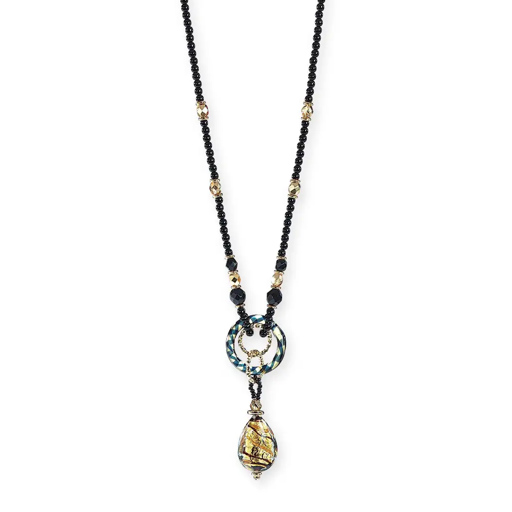 Gemstone Beaded Pendant Necklace