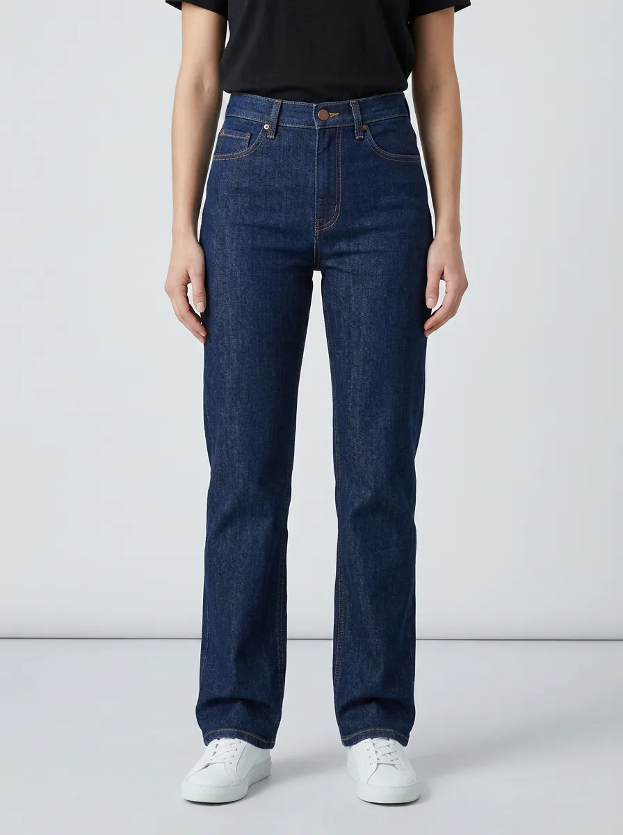 Straight-Leg High-Rise Denim Jeans