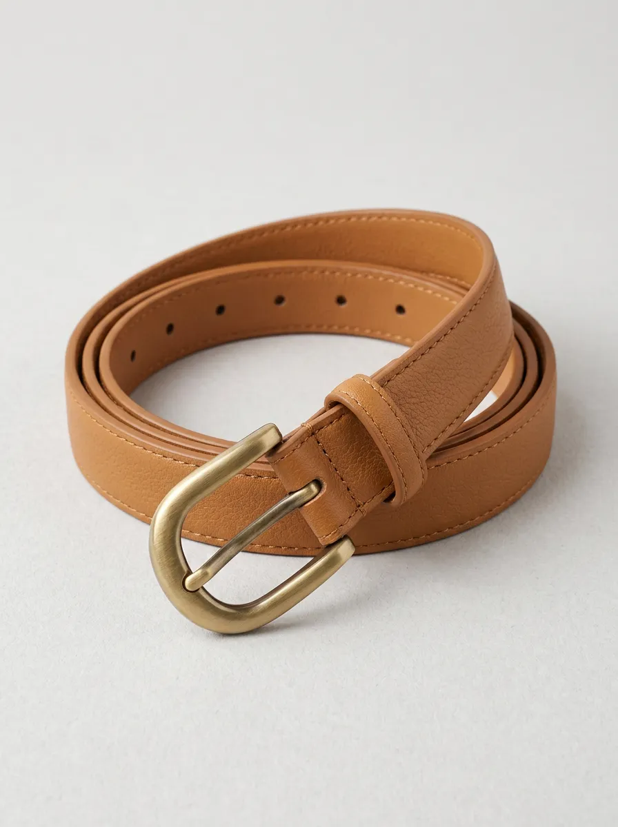 Heritage Textured Statement-Buckle Waist Belt