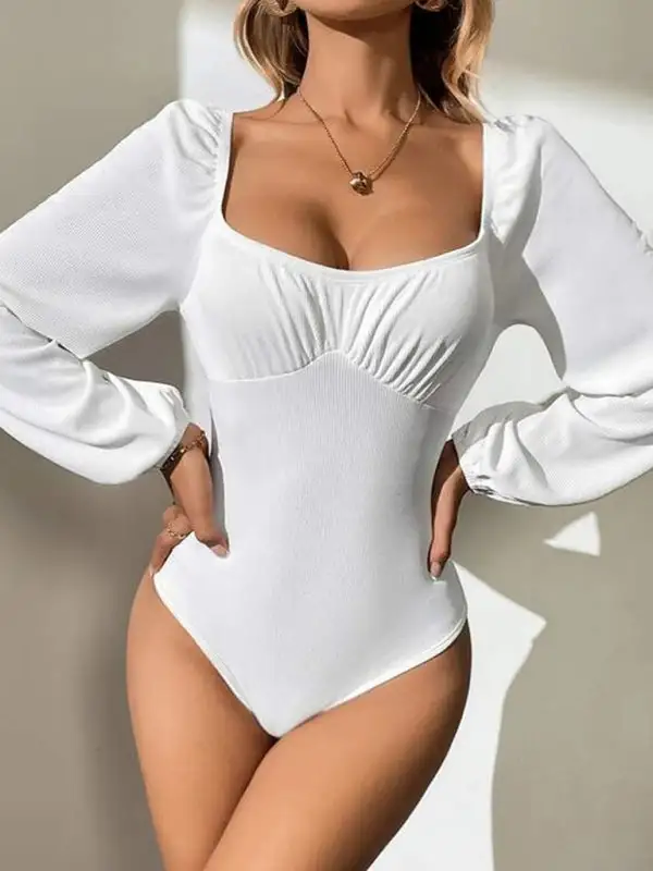 Square Neck Long Sleeved Jumpsuit