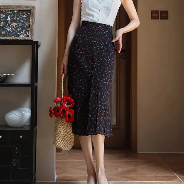 Chic Carry Everyday Casual Floral Skirt