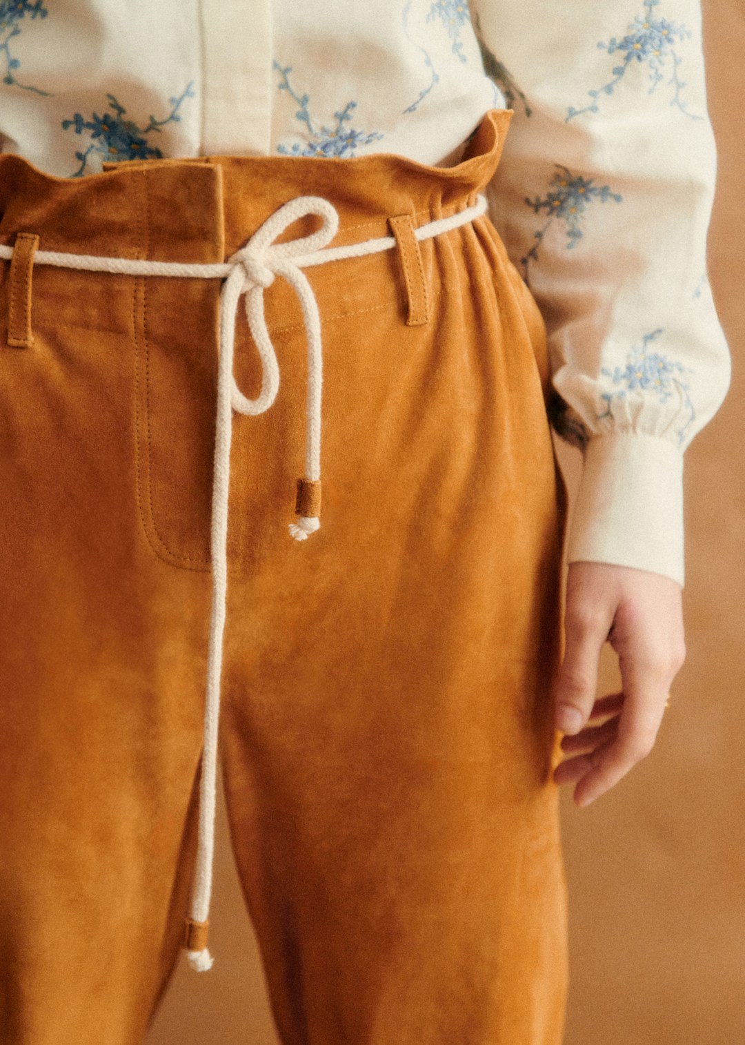 Suede Flared Trousers