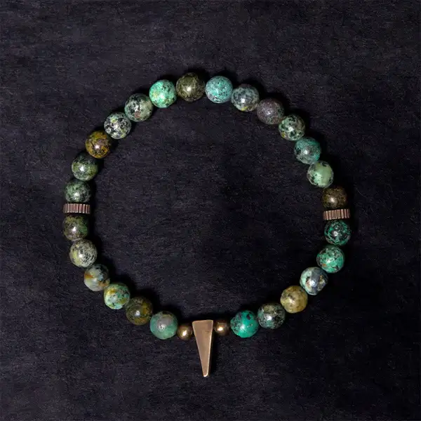 Vintage Distressed Design Turquoise Copper Bracelet