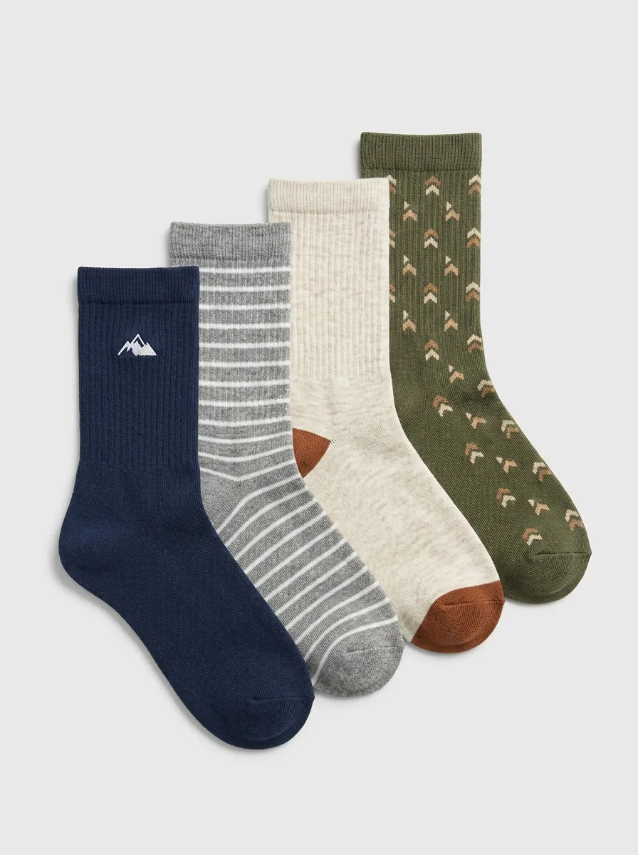 Striped Nature Outdoor Men's Four-Pair Long Socks