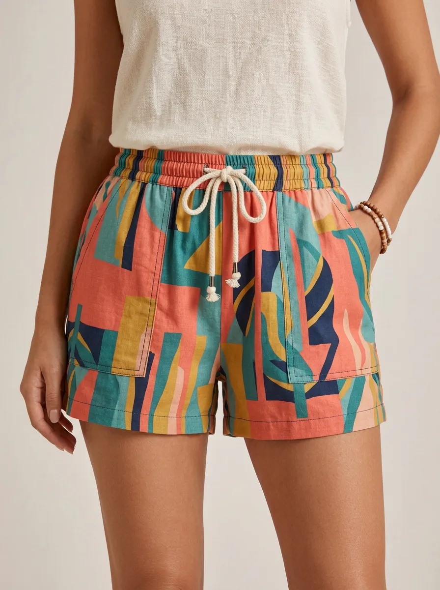 Women's Summer Casual Geometric Abstract Printed Shorts
