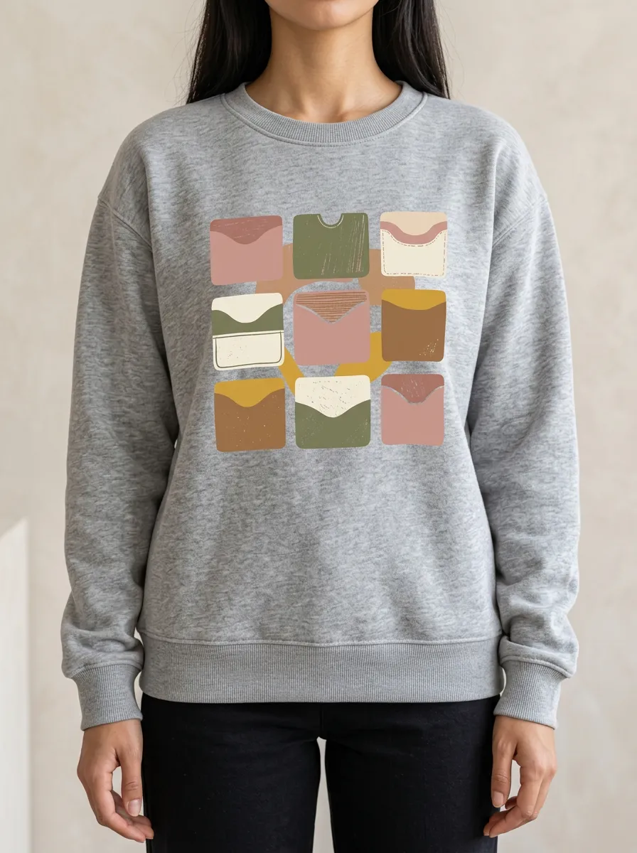 Women's Everyday Hoodie with Expressive Envelope Pattern