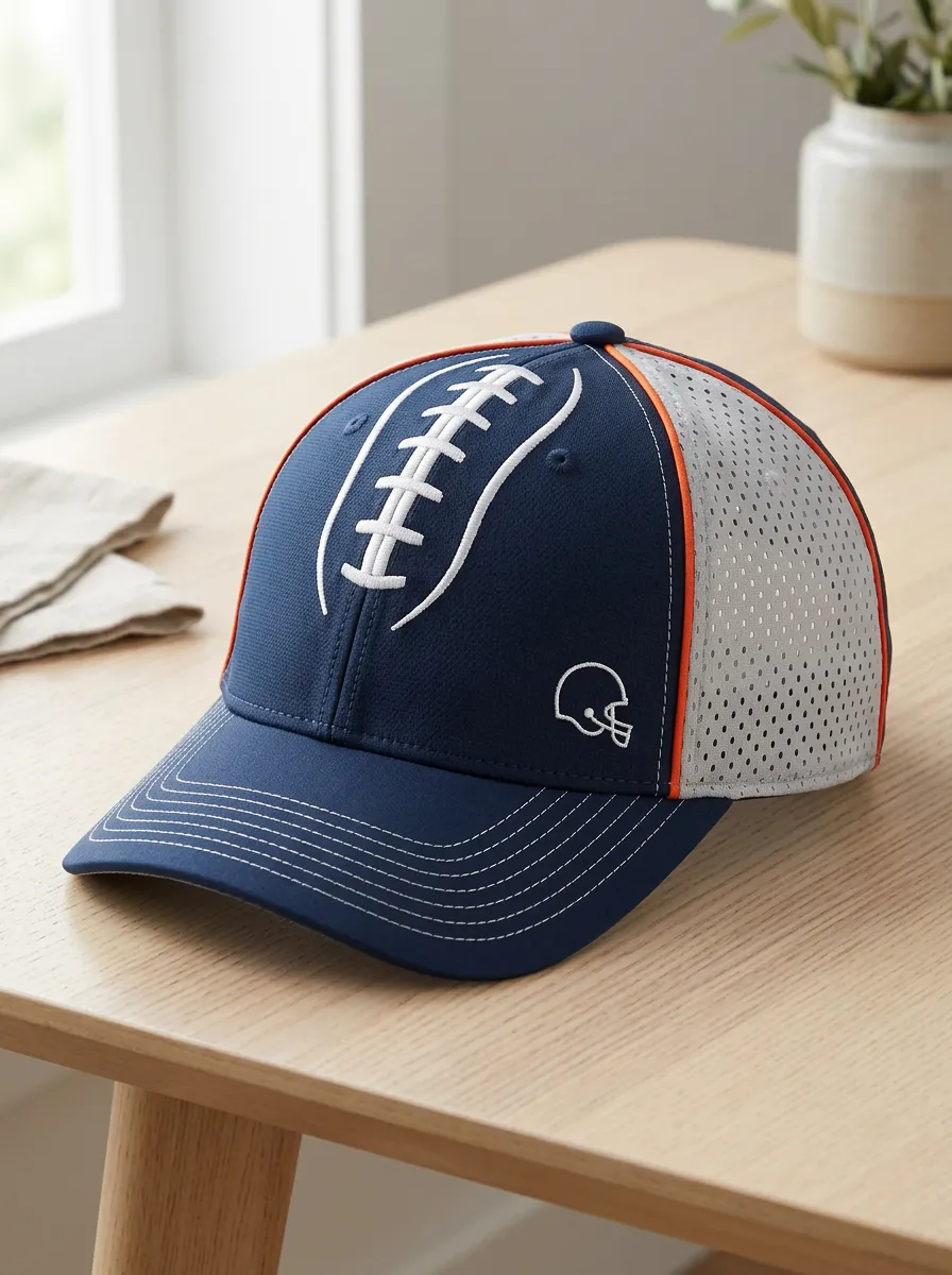 Men's Football Fan American Football Laces Embroidered Baseball Cap