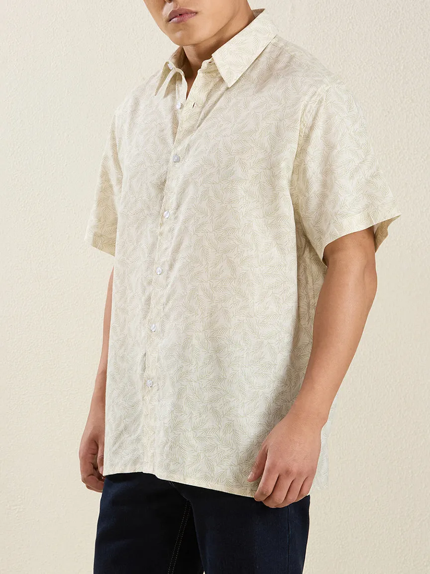 Textured Printed Button Down Men's Formal Shirt