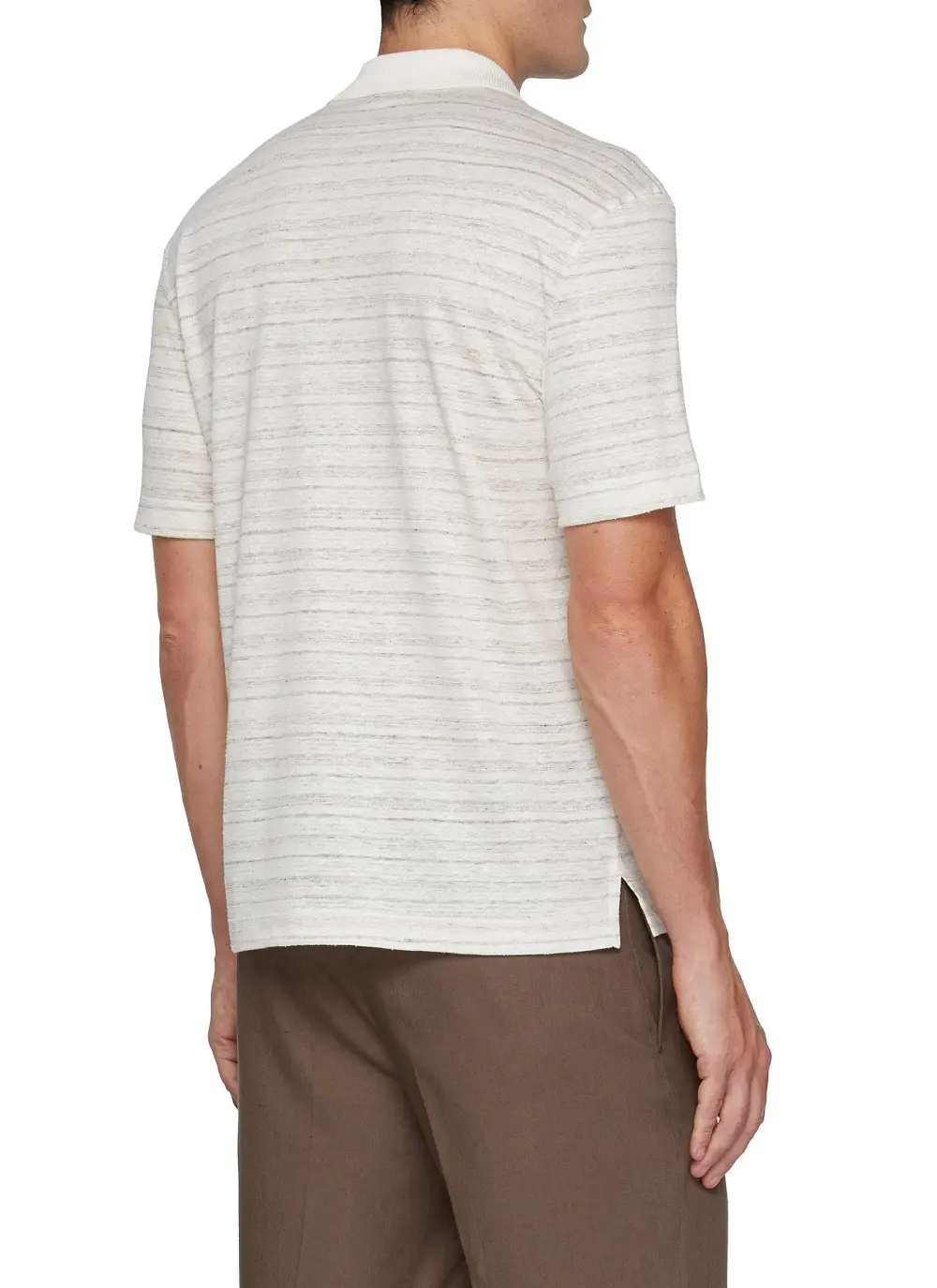 Soft And Comfortable Silk Striped Polo Shirt
