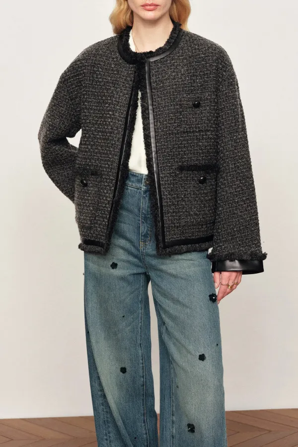 Mixed Texture Tweed Jacket
