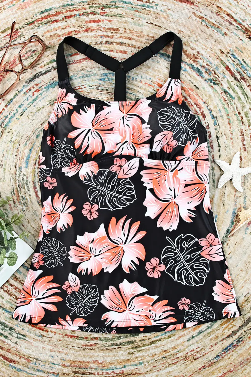 Swimwear Paisley Floral Camouflage Print Boho Tankini Top