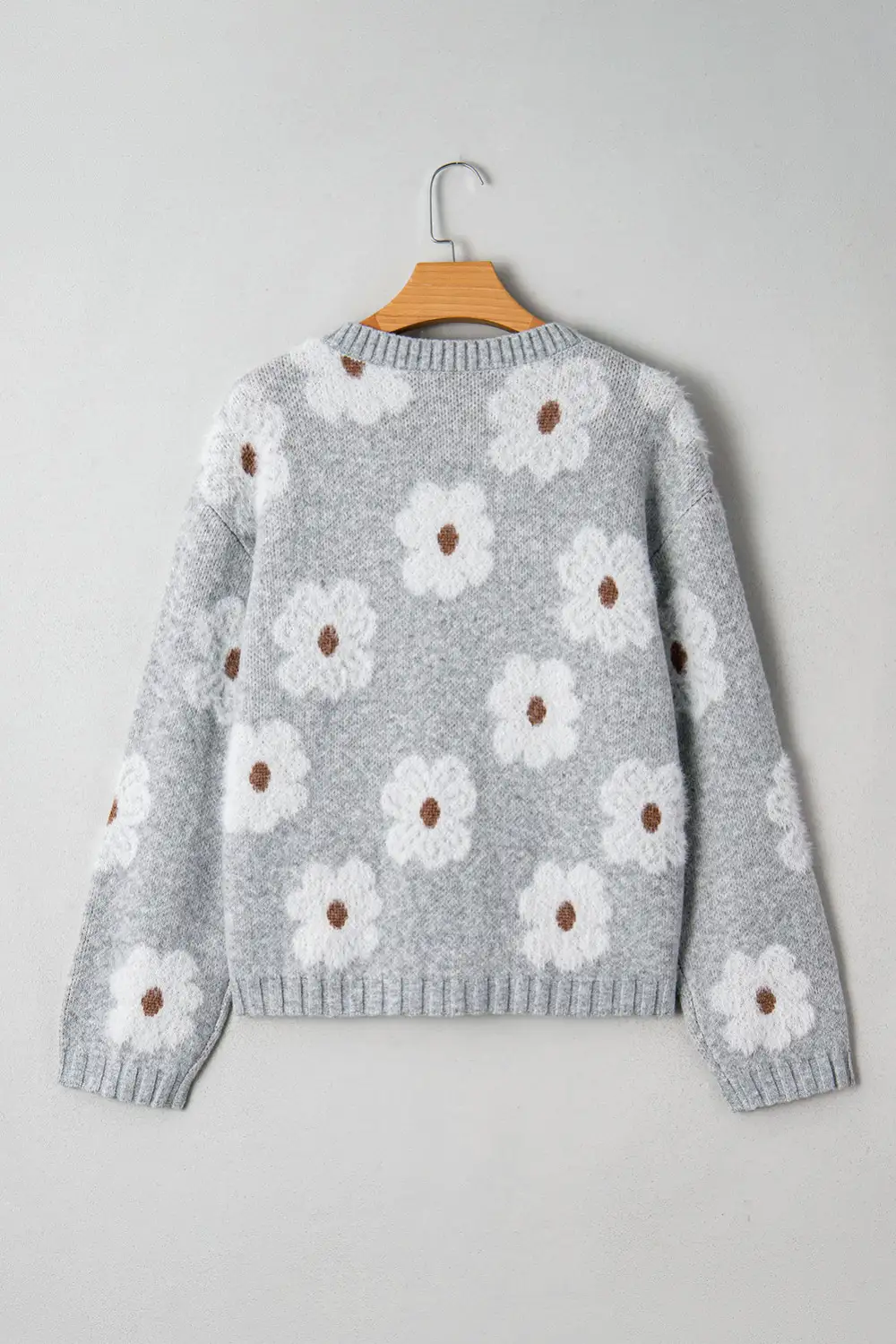 Floral V Neck Sweater