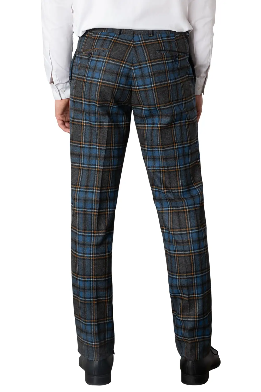 Structured Flat Front Regular Rise Traditional Fit Trousers