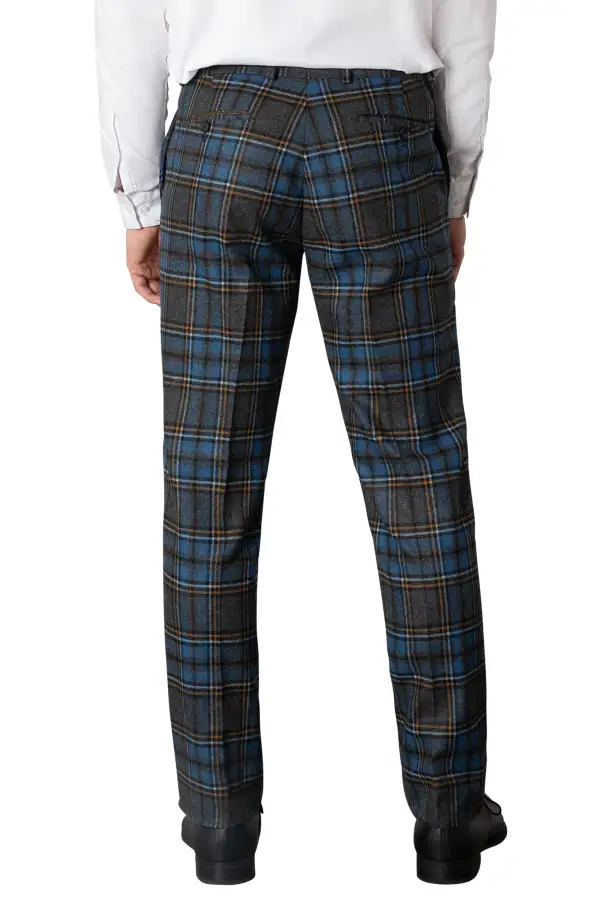 Structured Flat Front Regular Rise Traditional Fit Trousers