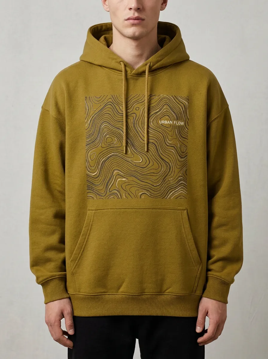 Geometric Topographic Men's Graphic Hoodie