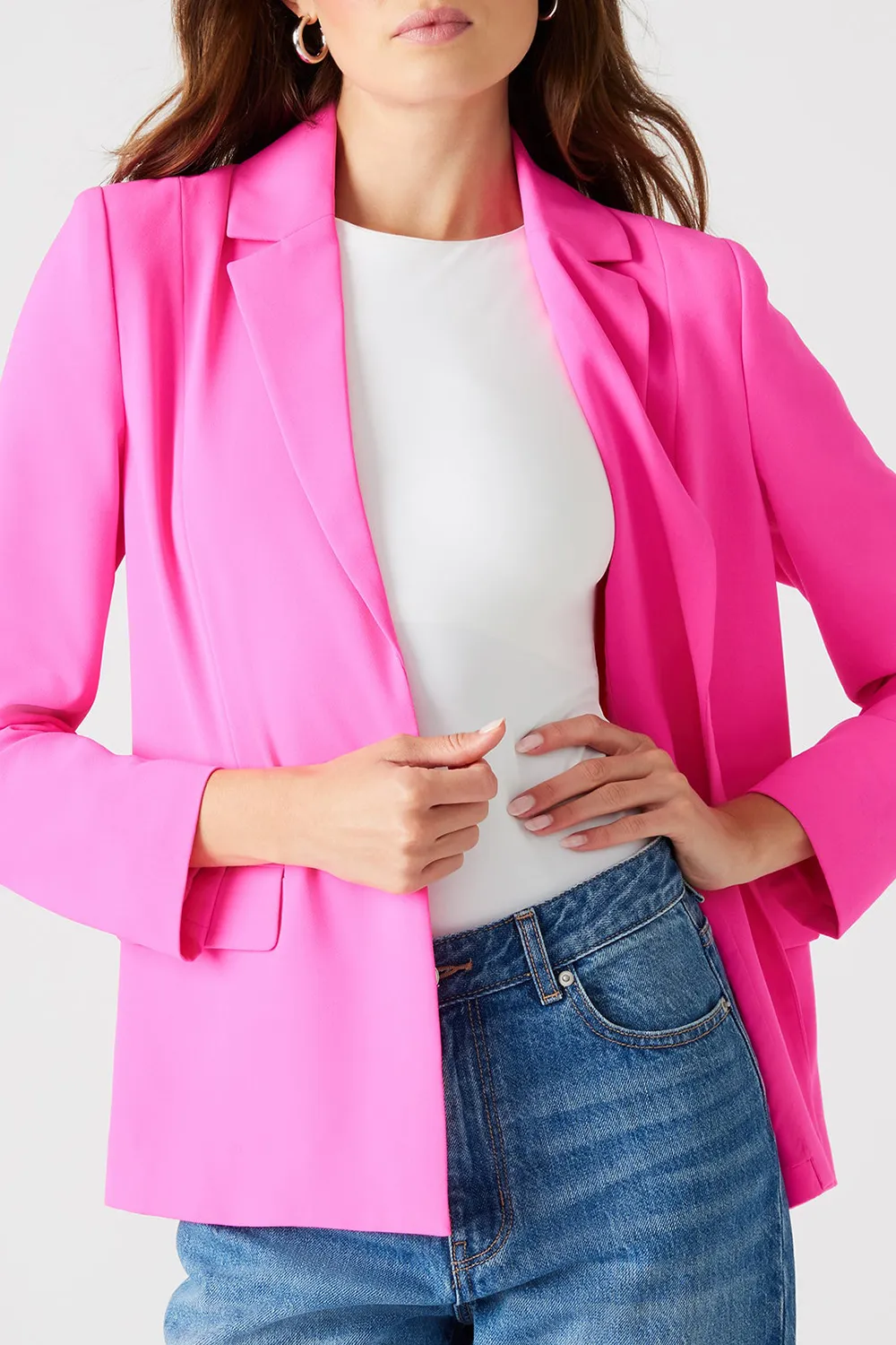 LAPEL BLAZER HOT PINK