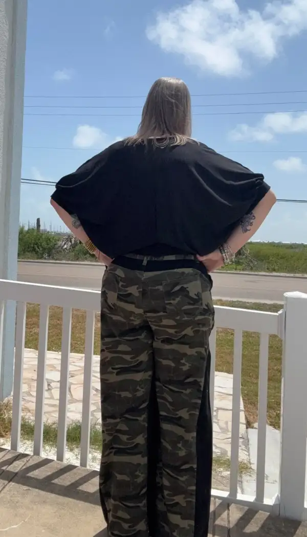Camouflage Print Wide Leg Jeans