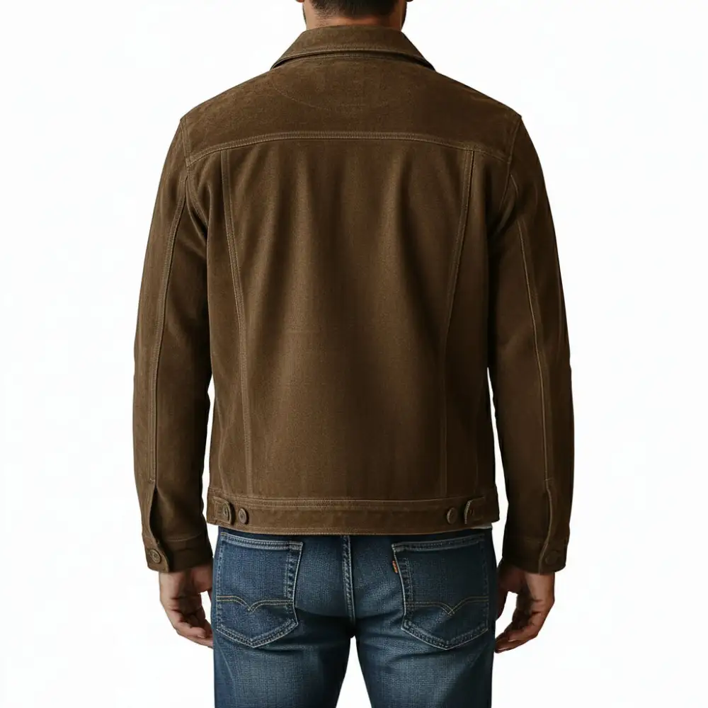 Relaxed Suede Trucker Jacket