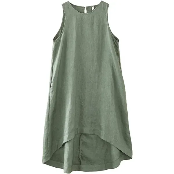 Sleeveless Linen Blend Midi Dress